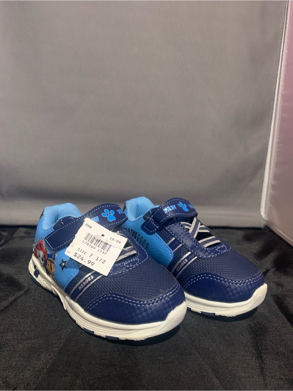 Paw Patrol Navy and Light Blue Kids Sneakers with Paw Detail
